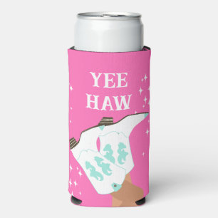 Yee Haw Western Rodeo Cowboy Boots Pink Selters Dosenkühler