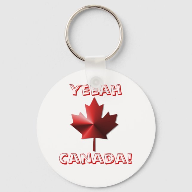Yeeah Canada Flag Mapfelleaf Schlüsselanhänger (Vorderseite)