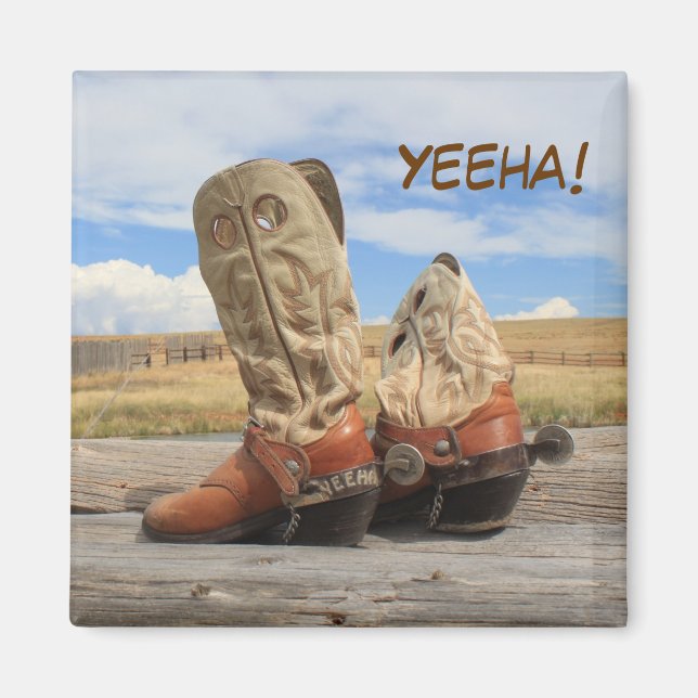 Yeeha Rustic Western Boot Magnet (Vorne)