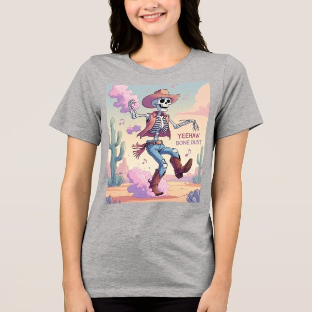 Yeehaw Bone Dust – Kickin’ Up Fun in the Desert! Tri-Blend Shirt (Vorderseite)