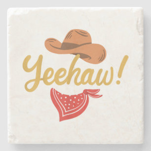 Yeehaw Cowboy Cowgirl Western Country Rodeo Steinuntersetzer