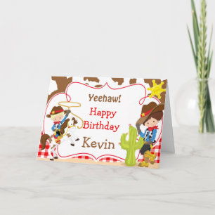 Yeehaw Cowboy Western Birthday Party Karte