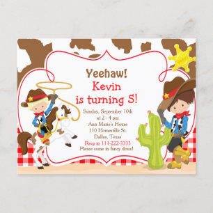 Yeehaw Cowboy Western Geburtstagsfeier Postkarte