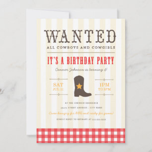 Yeehaw ! Invitation à la fête d'anniversaire de Co