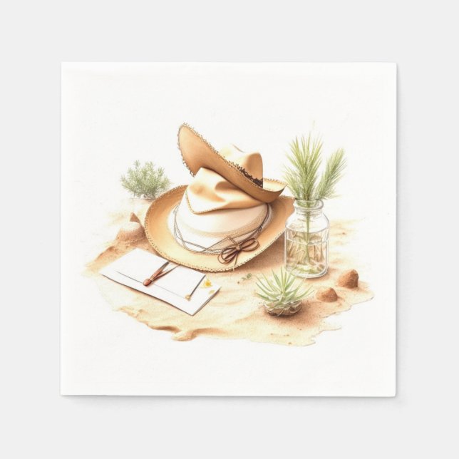 Yeehaw Jubilations: Wild West Cowboy Baby Shower Serviette (Vorderseite)