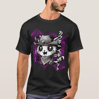 Yeehaw Meow: Manga Cowboy Cat Extravaganza T-Shirt