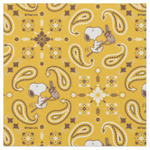 Yeehaw! Snoopy Cowboy Reitet auf einem Steckenpfer Stoff