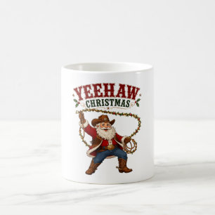 Yeehaw Weihnachts Cowboy Santa Kaffeetasse