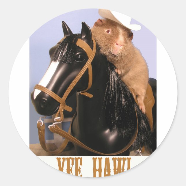 YeeHAW Wilbur Runder Aufkleber (Vorderseite)