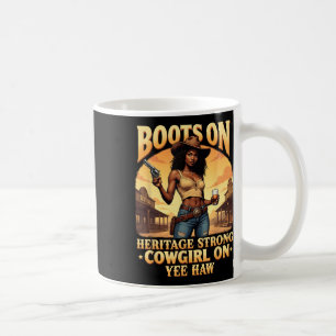 Yehaw Cowgirl on Western Rodeo African American Co Kaffeetasse