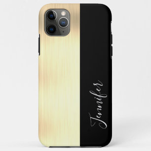 Yel Gold, Black Stripe DIY Name, White Script Case-Mate iPhone Hülle