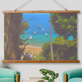 Yelapa 1017 wandteppich mit holzrahmen