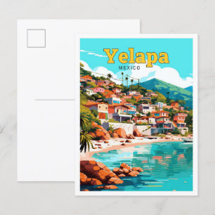 Yelapa Jalisco Mexico Reisen Vintage Illustration Postkarte