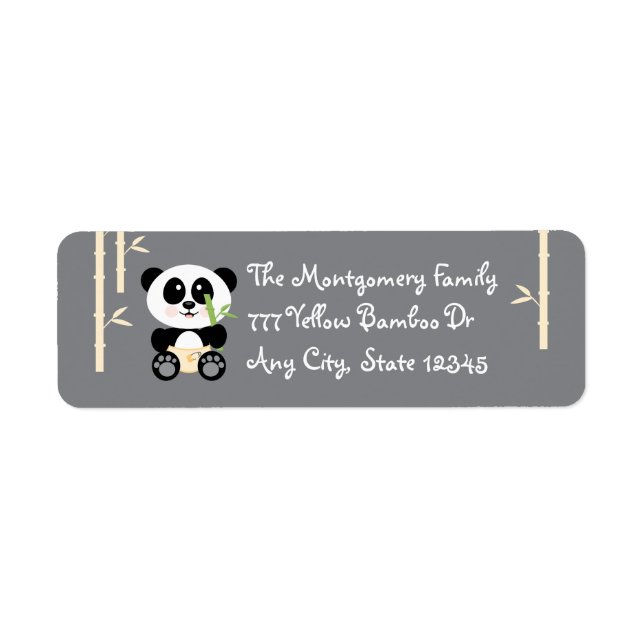 Yell Bamboo Baby Panda in Diapers Adresse Aufklebe (Vorne)