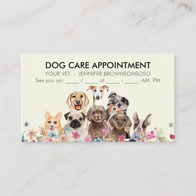 Yelllow Dogs Boho Chic Ernennung Visitenkarte (Vorderseite)