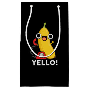 Yello Funny Frucht Yellow Banana Pun Dark BG Kleine Geschenktüte