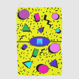 Yellow 80er Memphis Abstrakt Style Retro Nahtlos Golfhandtuch