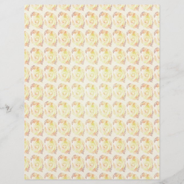 Yellow Abstract Roses Bulk Scrapbook Paper Pages Flyer (Vorne)