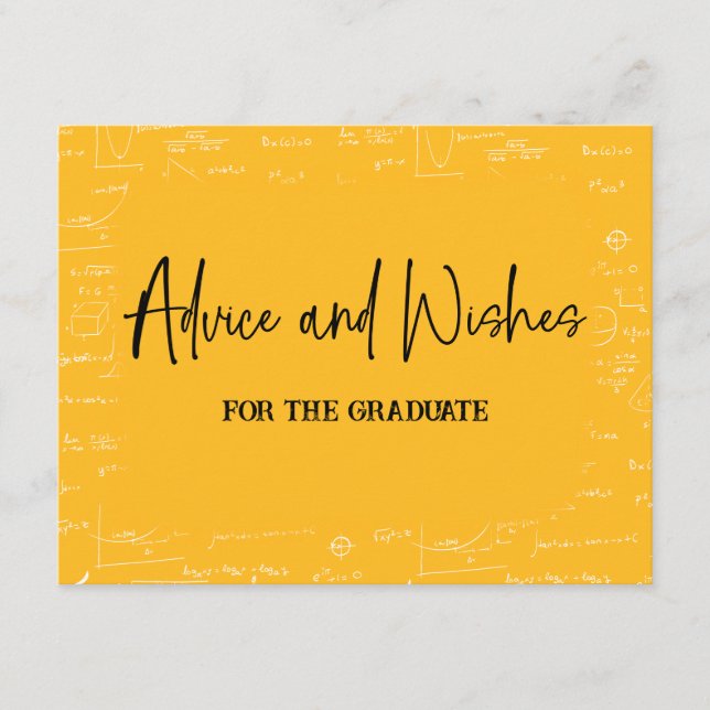 Yellow Advice and Wishes for the Graduate  Begleitkarte (Vorderseite)