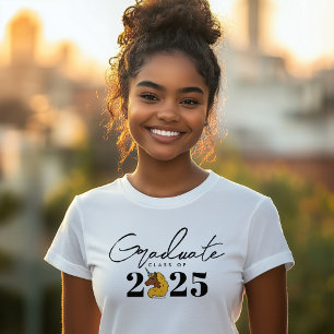 Yellow Afro Unicorn Graduate Custom Year Tri-Blend Shirt