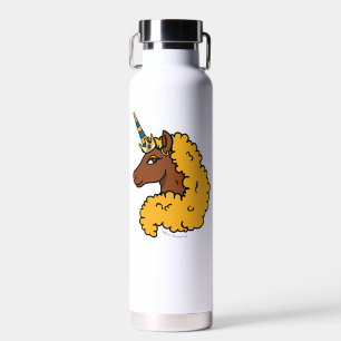 Yellow Afro Unicorn Trinkflasche