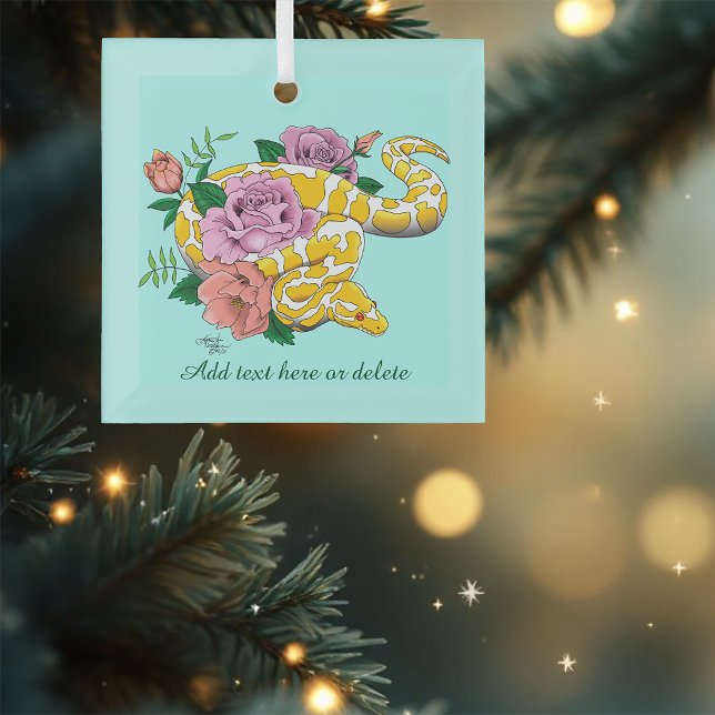 Yellow Albino Ball Python Ornament Aus Glas (Von Creator hochgeladen)