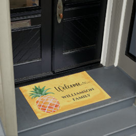 Yellow Aloha Island Ananas Mit Monogramm Fußmatte