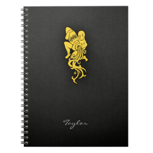 Yellow Amber Aquarius Notizblock