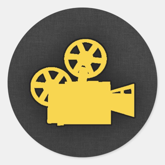 Yellow Amber Movie Camera Runder Aufkleber (Vorderseite)