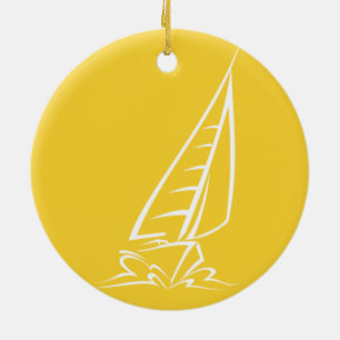 Yellow Amber Sailing Keramikornament