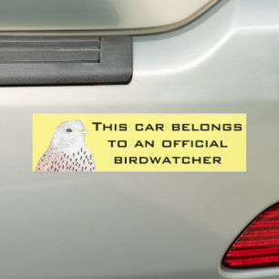 Yellow American Kestrel Birdwatcher Bumper Sticker Autoaufkleber