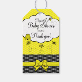 Yellow and Black Bee Baby Dusche Vielen Dank Geschenkanhänger
