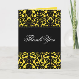 Yellow and Black Damask Danke an die Karte