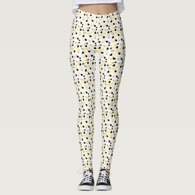 yellow and black hearts leggings (Vorderseite)
