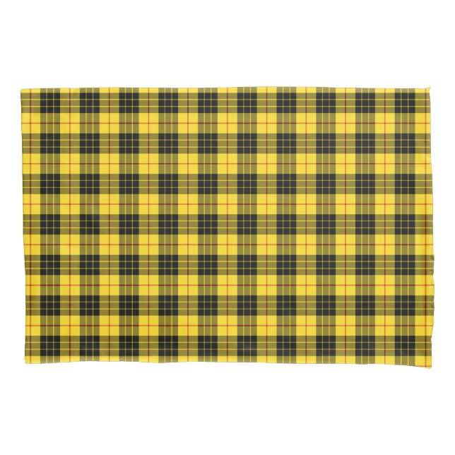 Yellow and Black MacLeod Clan Scottish Kariert Kissenbezug (Vorderseite)