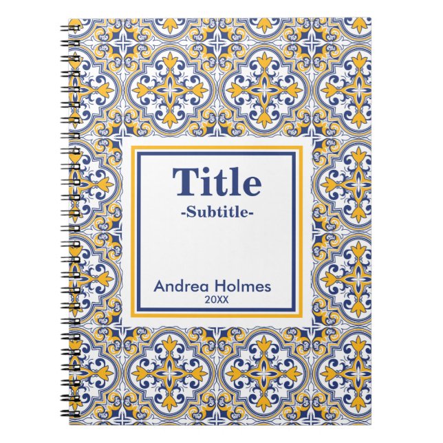 💙 💛 Yellow and blue Azulejos Notebook Notizblock (Vorderseite)