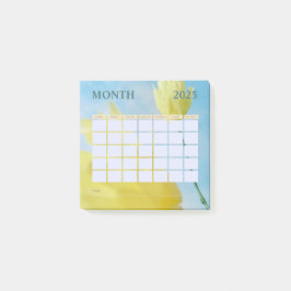 Yellow and Blue Monthly Planer Calendar 2025 Post-it Klebezettel