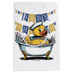 Yellow and Blue Rubber Duck Boy Baby Showdusche Mittlere Geschenktüte