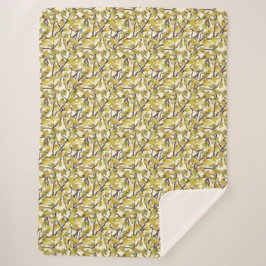 Yellow and Gold Maple Tree Sherpa Blanket Sherpadecke