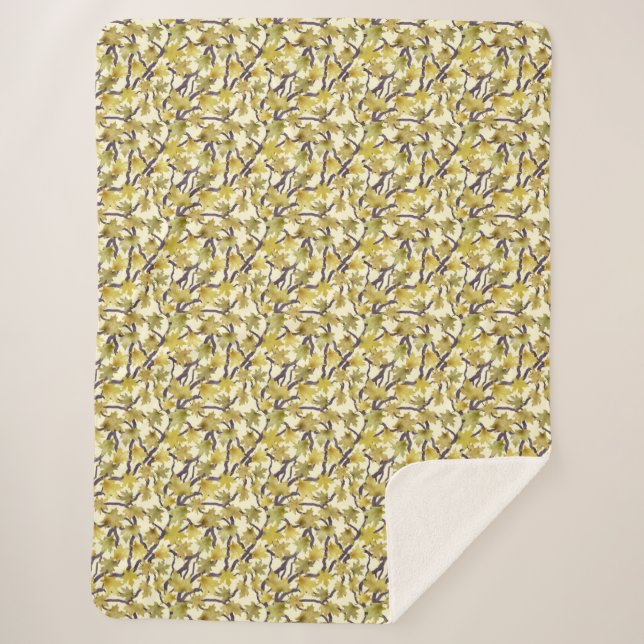 Yellow and Gold Maple Tree Sherpa Blanket Sherpadecke (Vorderseite)
