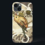 Yellow and Green Bird on Vintage Background title_seo2<br><div class="desc">This mix of painting and sketching portrays a close-up of a yellow and green bird on a simple black and beige background. The white lines in the background add a vintage tone. This image would fit perfect on any customizable Zazzle product.</div>