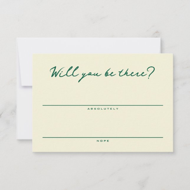Yellow and Green Simple RSVP Card (Devant)
