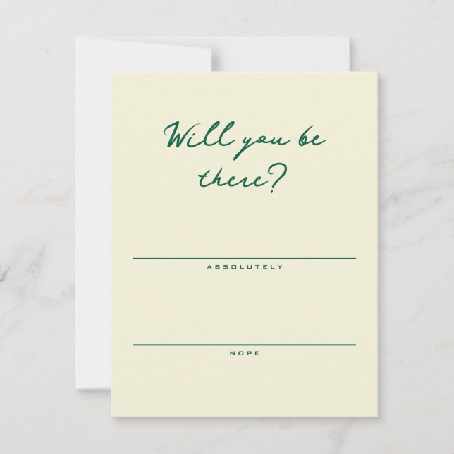 Yellow and Green Simple RSVP Card Karte (Vorderseite)