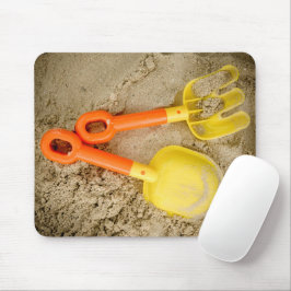 Yellow and Orange Sand Toys Beach Art Mousepad