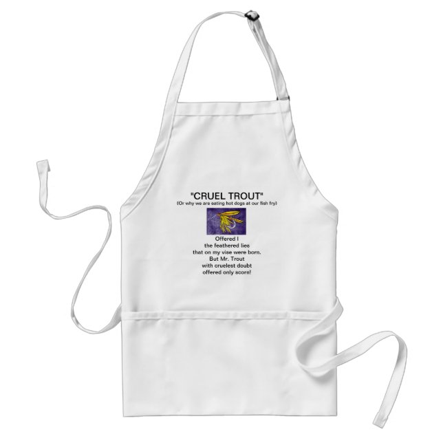 "Yellow and Orange Wet Fly-Cruel Trout"  Apron Schürze (Vorne)