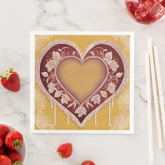 Yellow and red floral patterns AI art  Serviette (Beispiel)