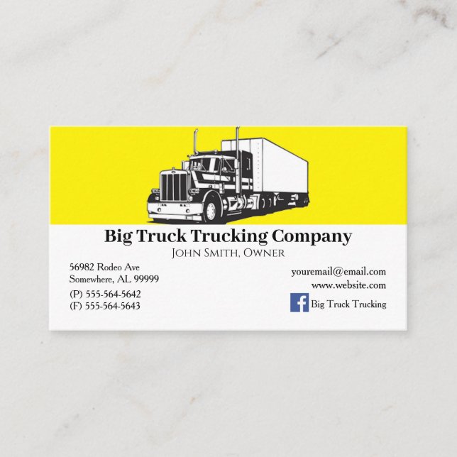 Yellow and White Trucking Company Visitenkarte (Vorderseite)