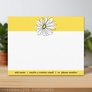 Yellow and White Whimsical Daisy Social Danke