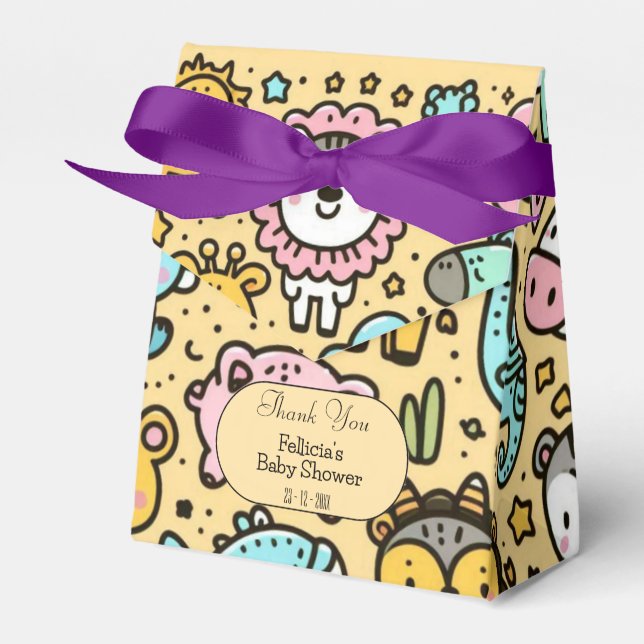 Yellow Animals Doddles Vielen Dank Geschenkschachtel (Vorderseite)