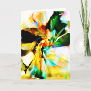 Yellow Aqua Green Orange Abstrakt Fantasy Blume Karte